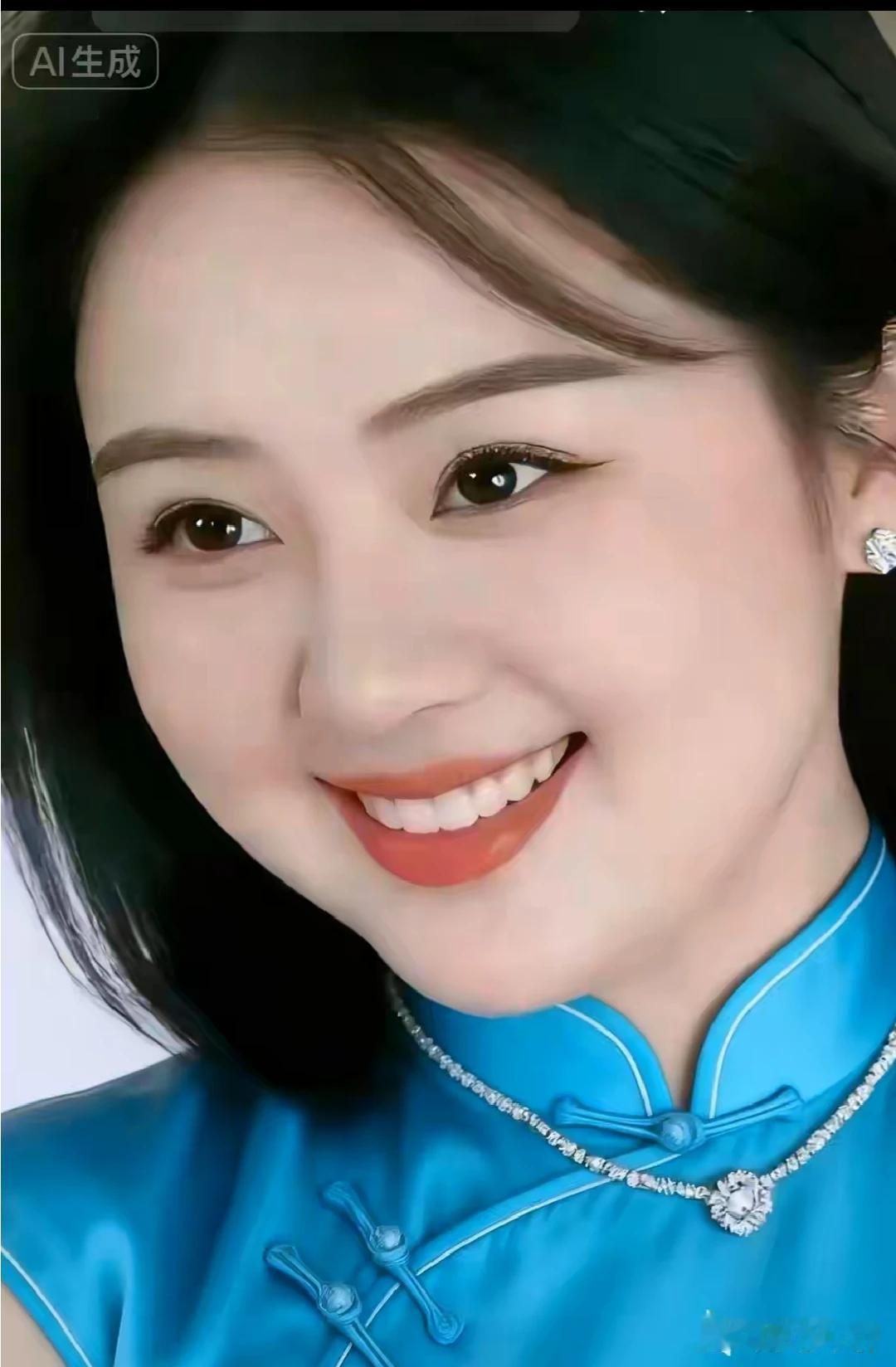 中国服饰，高贵典雅蓝色旗袍，东方美韵笑靥如花，尽情绽放沉鱼落雁，闭月羞花