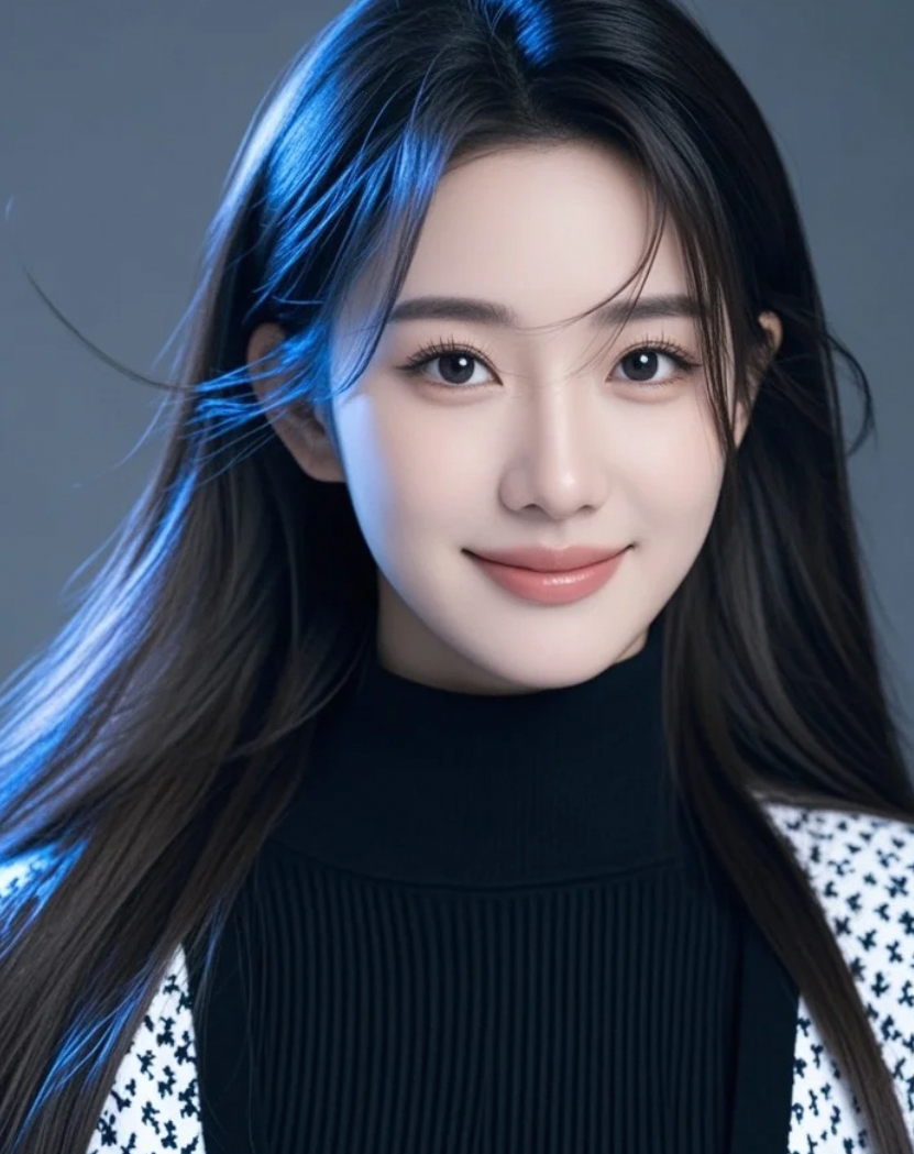 优雅与甜美的完美融合：蓝光4K展现长发美女的独特魅力