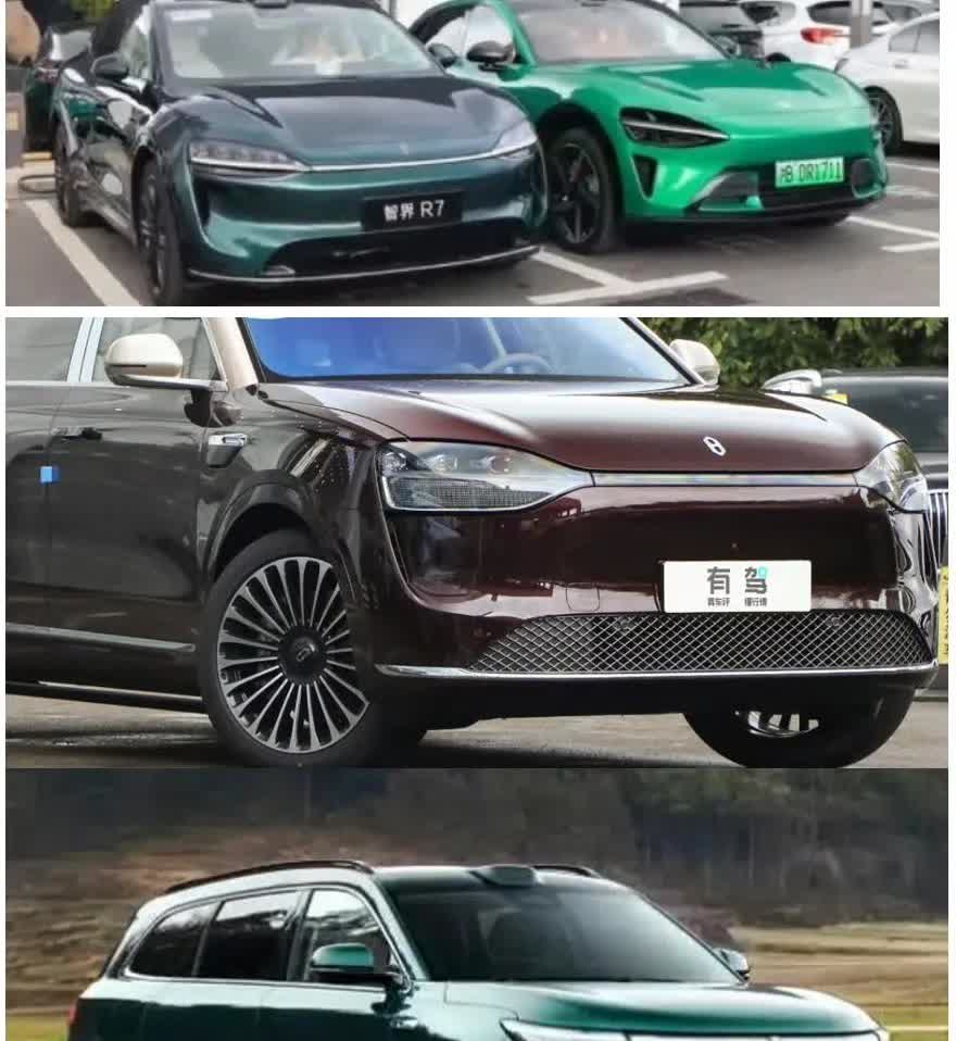 其一，显然智界R7的这款改款大灯是对问界M9家族化设计的延续，问界M9于2023