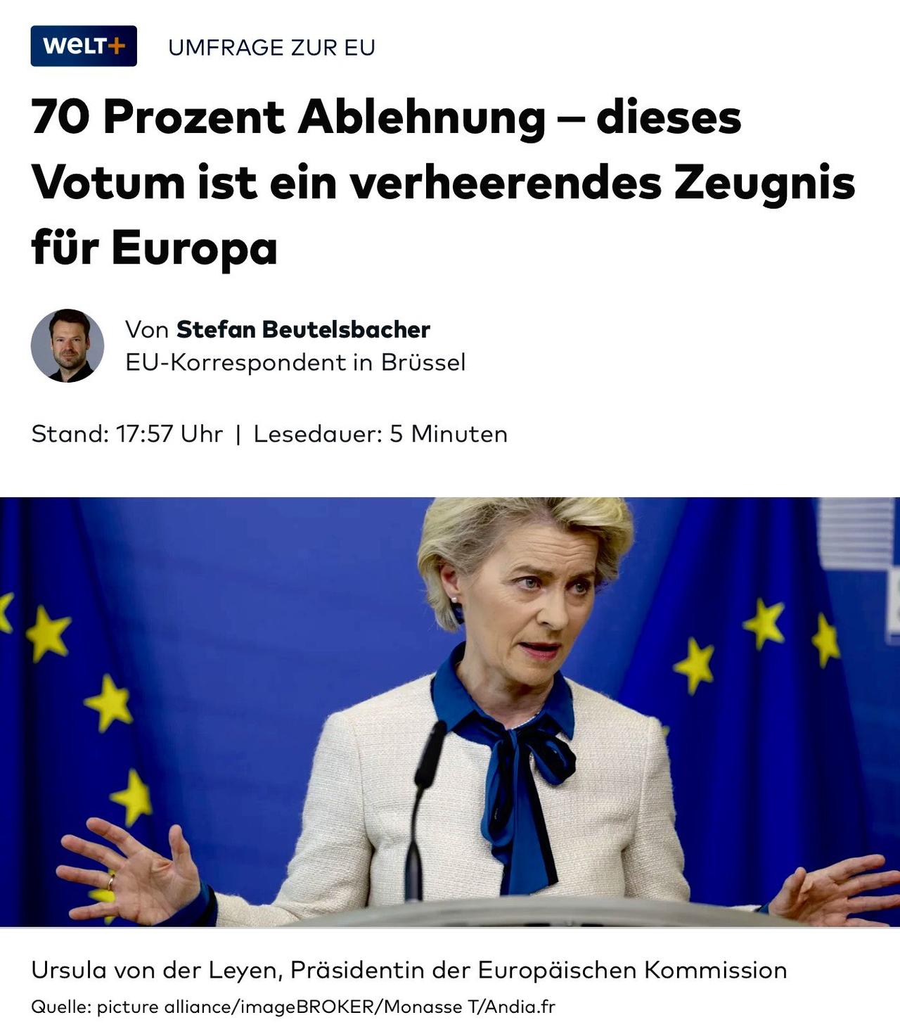 《世界报》重磅民调：70%欧洲民众反感欧盟！核心三国情绪彻底失控这项调研来自