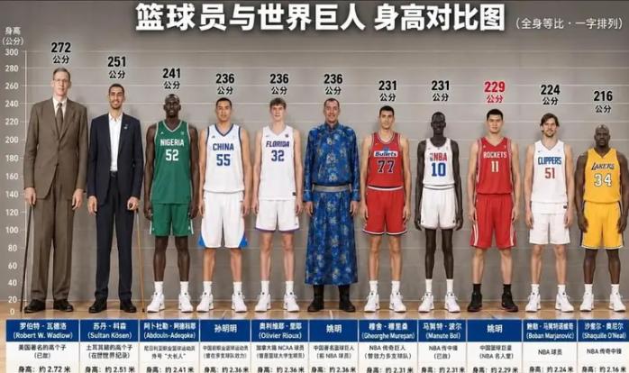 你以为姚明接近两米三就算人类天花板了？错！后面那些破2米3、超2米5甚至奔着2米