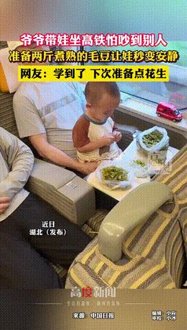 “人怎么能聪明到这地步！”湖北，一爷爷带着孙子乘坐高铁，因为怕孙子路上哭闹，影响