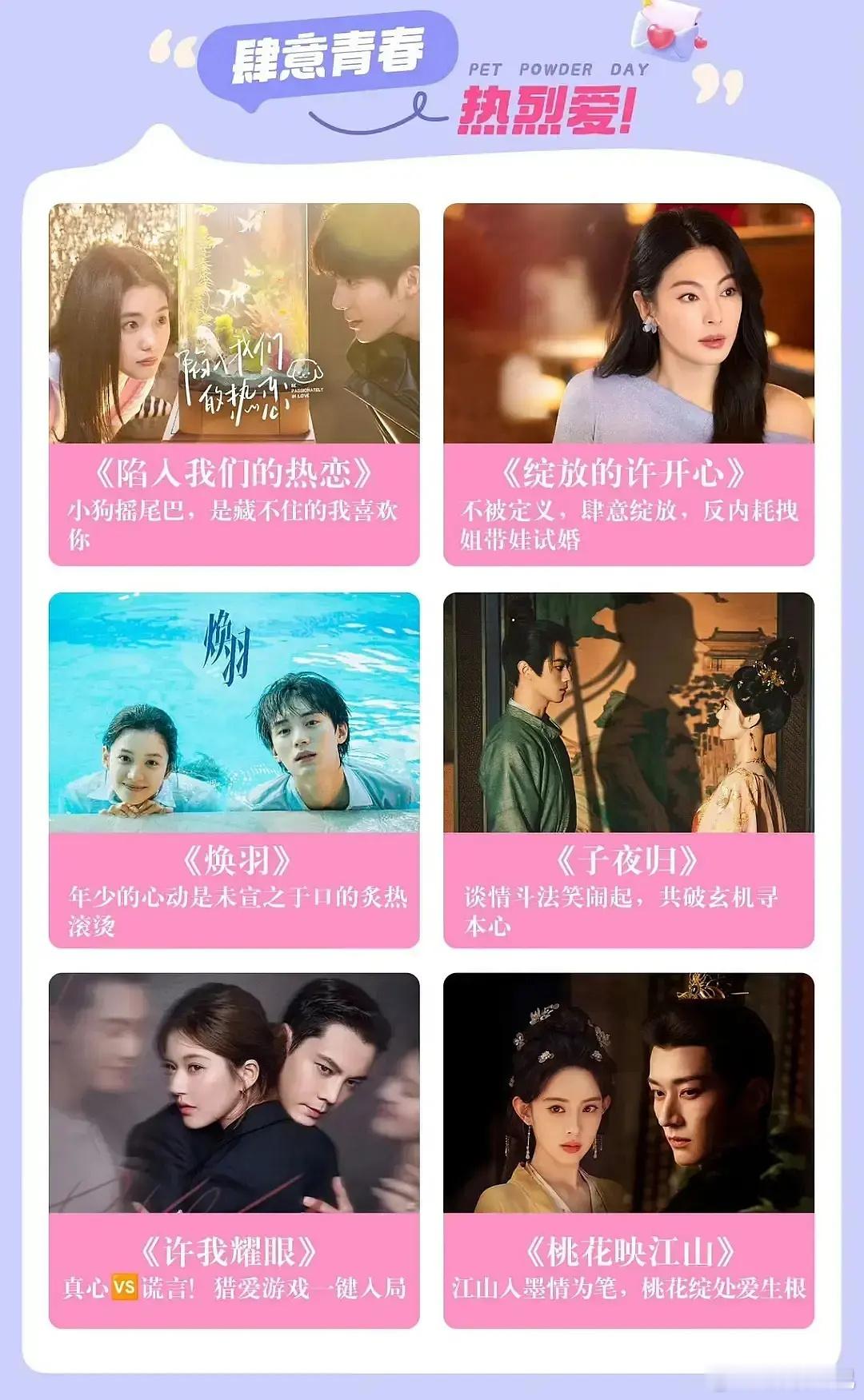 看看🐧的六月片单刘浩存王安宇《陷入我们的热恋》张婧仪周翊然《焕羽》许凯田曦薇