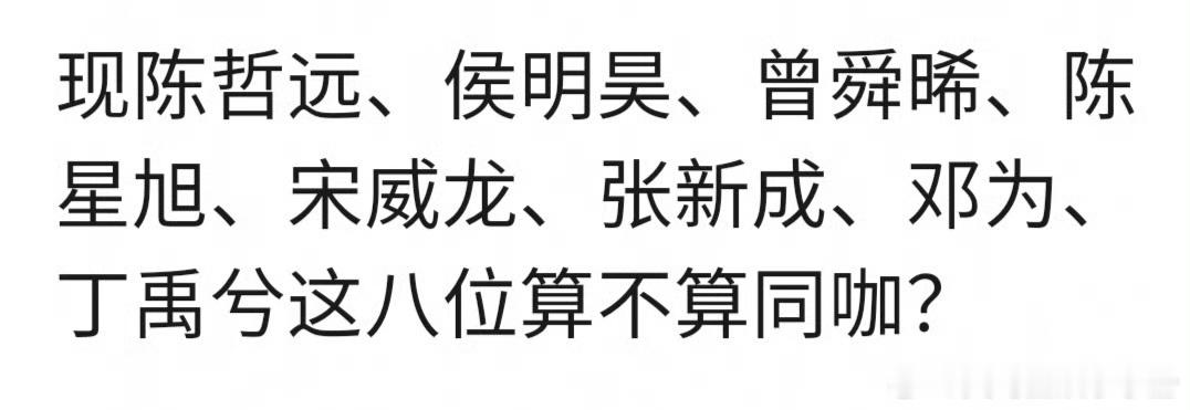 网友热议陈哲远、侯明昊、曾舜晞、陈星旭、宋威龙、张新成、邓为、丁禹兮这八位男星目