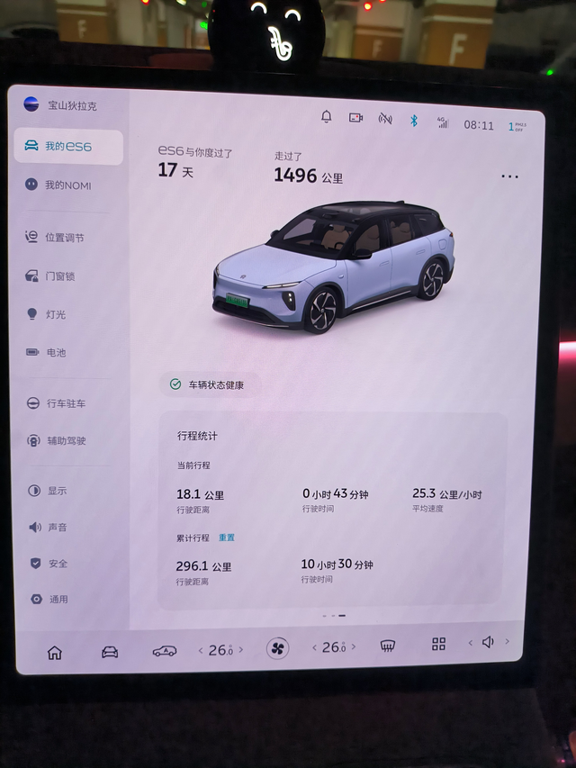 能耗分享es6提车17天提车17天，又记录了这次换电后的续航。75度电，92