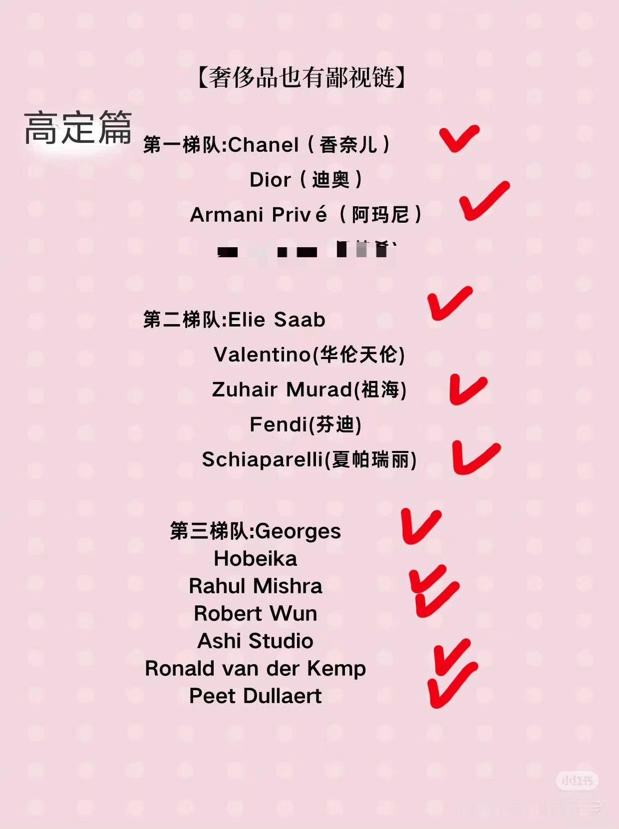 内娱女明星上身祖海高定数量排行榜高定也有鄙视链：刘诗诗第1.2梯队高定一半以上都