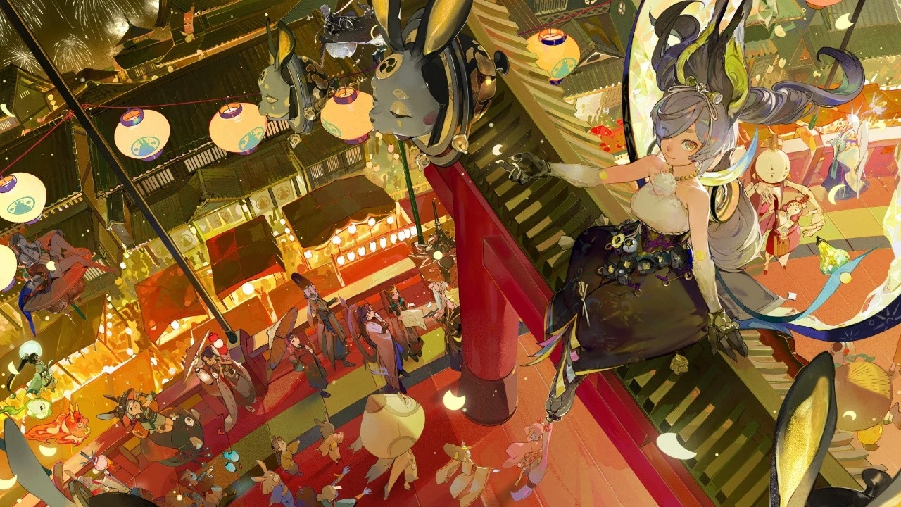动漫日本动漫一组画面绚丽又带有奇幻色彩的插画。​​​