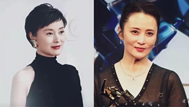 年轻时候，蒋勤勤的颜值可以甩吴越几条街远，可是现在老了之后，区别就一目了然了。