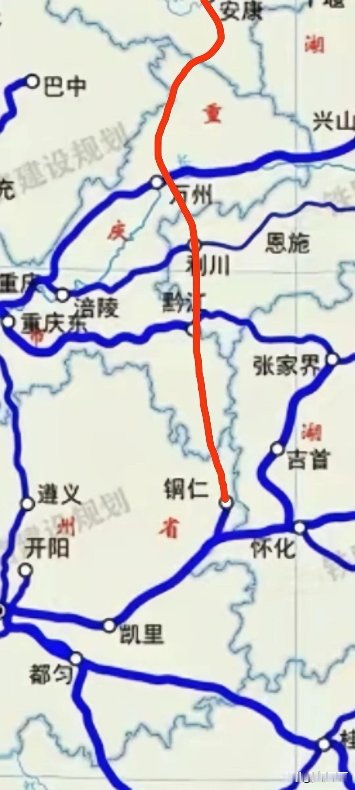 试想在西安、安康、万州、黔江、利川、铜仁之间，打造一条全新的南北高铁大动脉，那会
