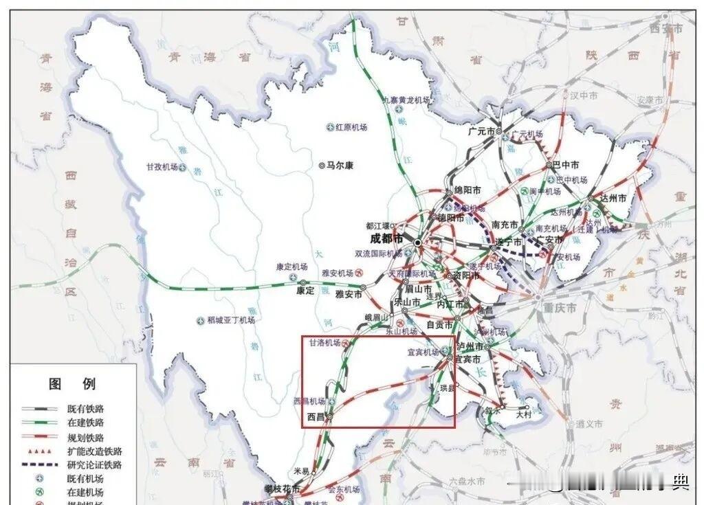 宜宾与西昌直线距离比较近，然而至今两地之间都没有直通的铁路。但值得欣慰的是，宜宾