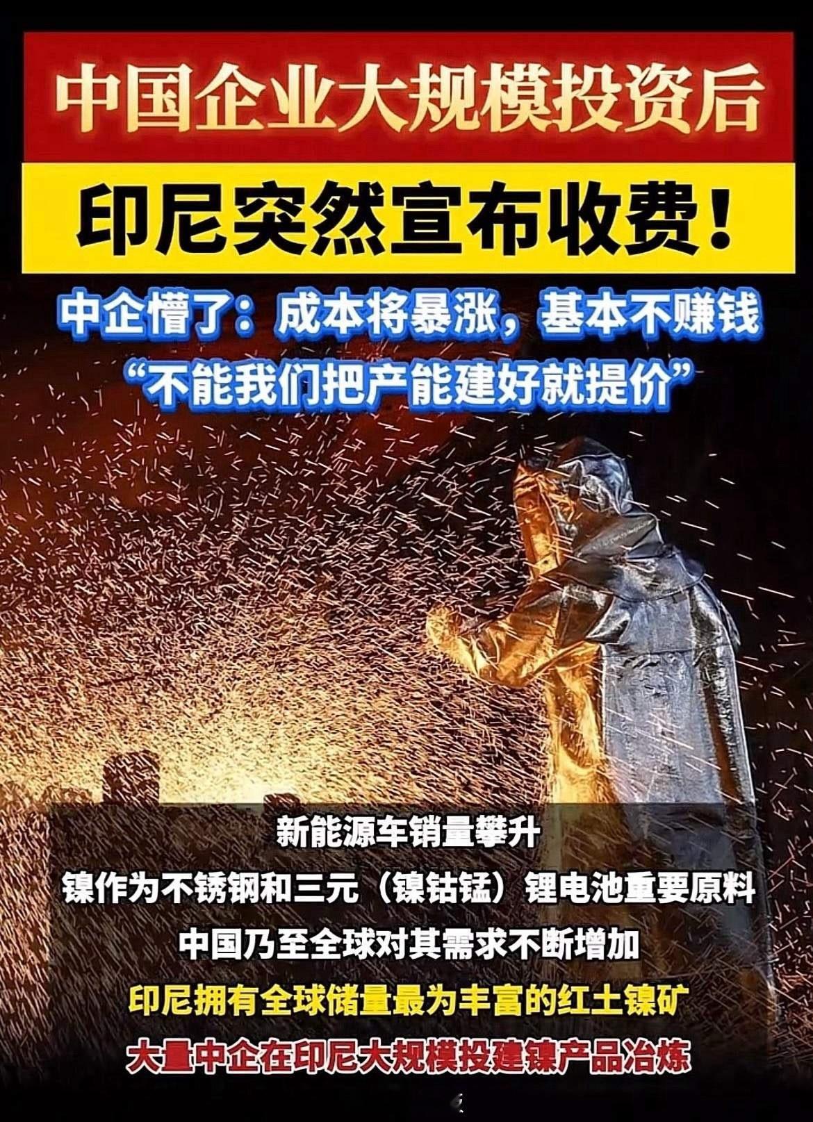 印度尼西亚准备吃肉不吐骨头！中资企业把产能刚刚建起来，他们就搞这一招！是要直接摘