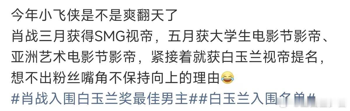 肖战粉丝的现状白玉兰入围名单没办法，肖战演的太好了