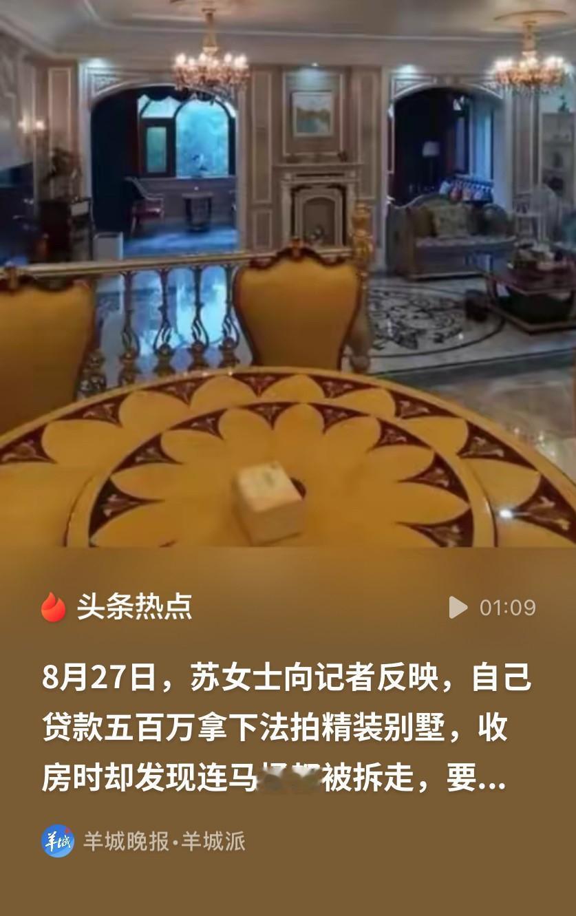 吃相不要太难看！湖南，女子贷款500万，拍下一套价值600万的法拍别墅。女子准备