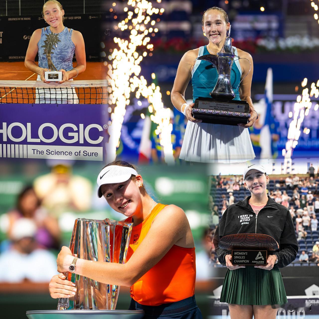 从2024年到2026年，如今依旧只有18岁的米拉·安德列娃，已经拥有4个巡回赛