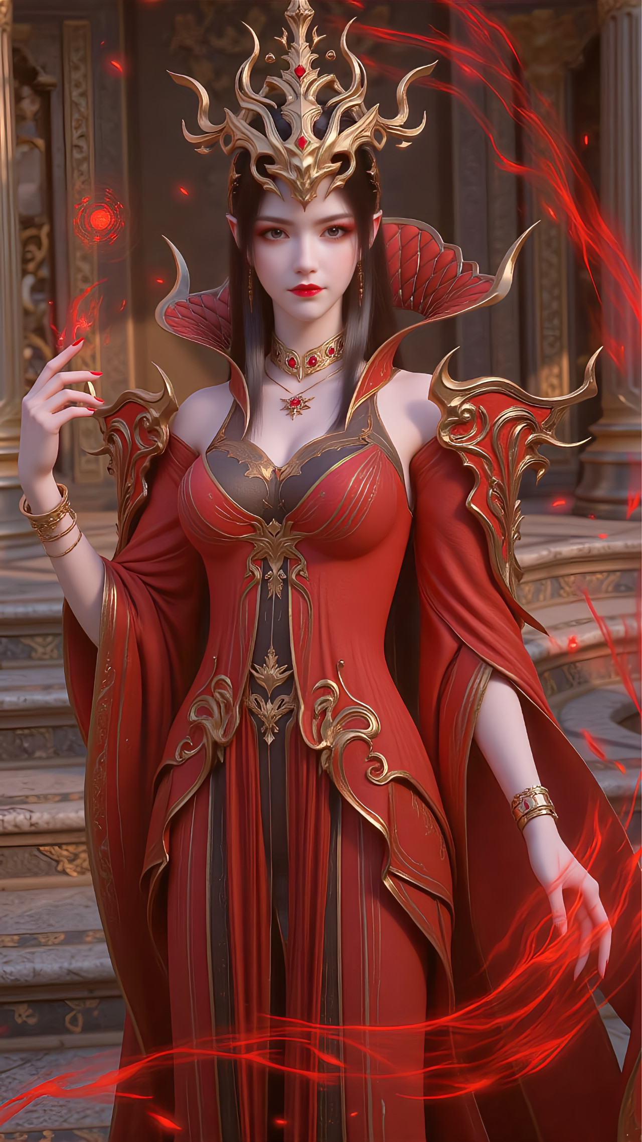斗破苍穹美杜莎女王【精致美图】这腰身也太细了，穿这身衣服也太好看了！​​​