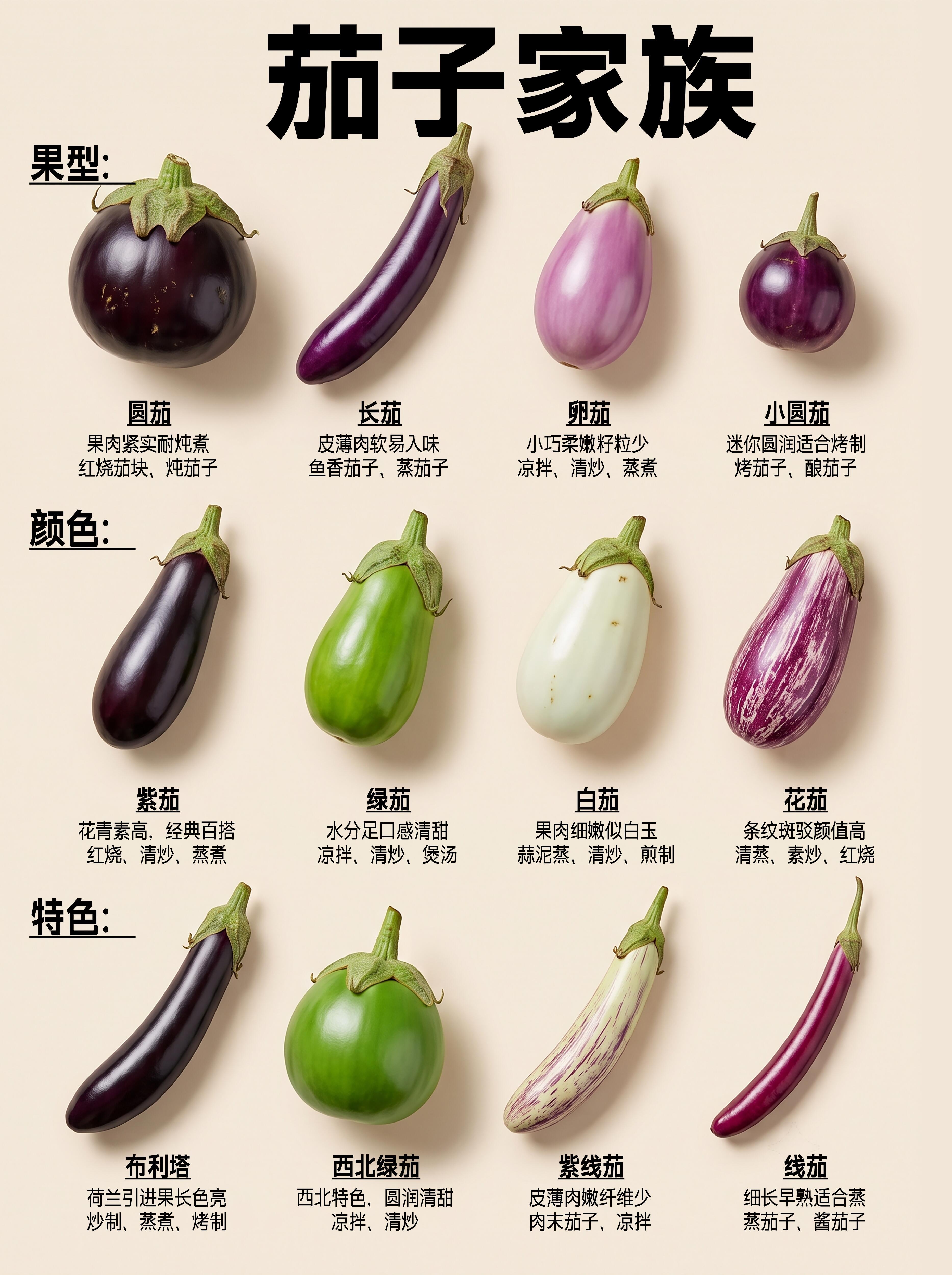 茄子家族我只吃过长的紫茄子和绿茄子
