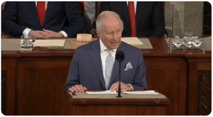 查理国王在美国议会的演讲中要求美国“保卫乌克兰和它勇敢的人民”。说这话的，是