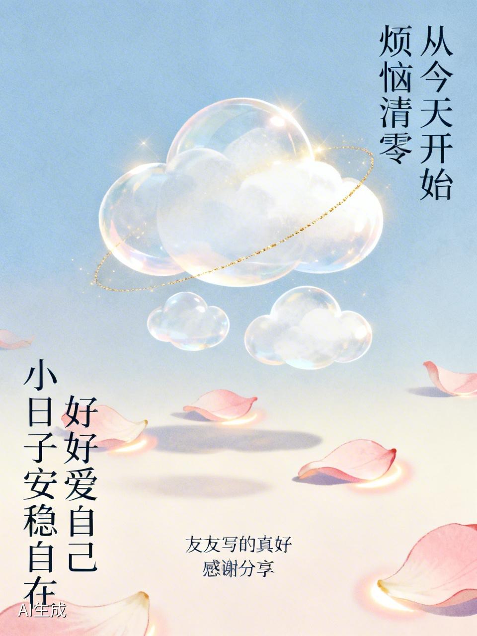 从今天开始烦恼清零与烂人烂事说拜拜好好爱自己只愿一生无病无灾小日子安稳