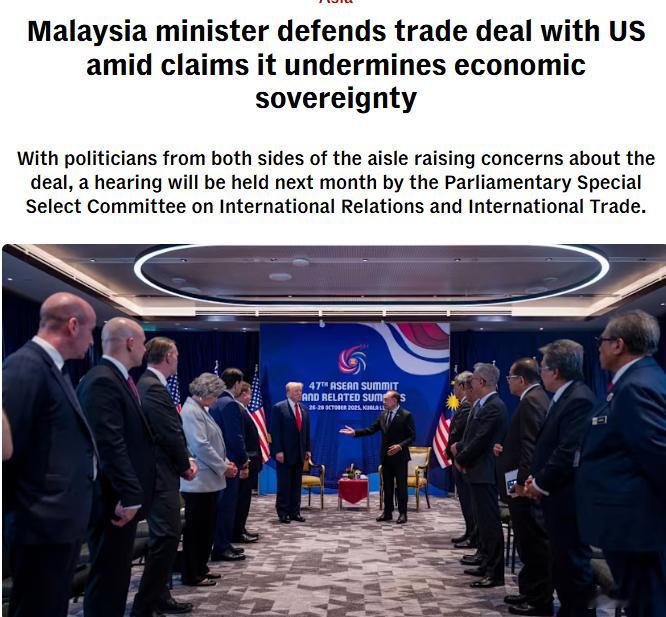 美国在美马贸易协议中种下毒丸要求马来西亚与美国对其他国家实施的贸易制裁或限制保