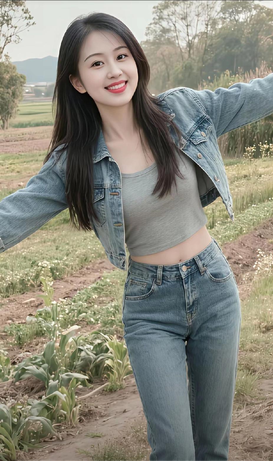 笑颜如花绽，春意满人间。美女小姐姐