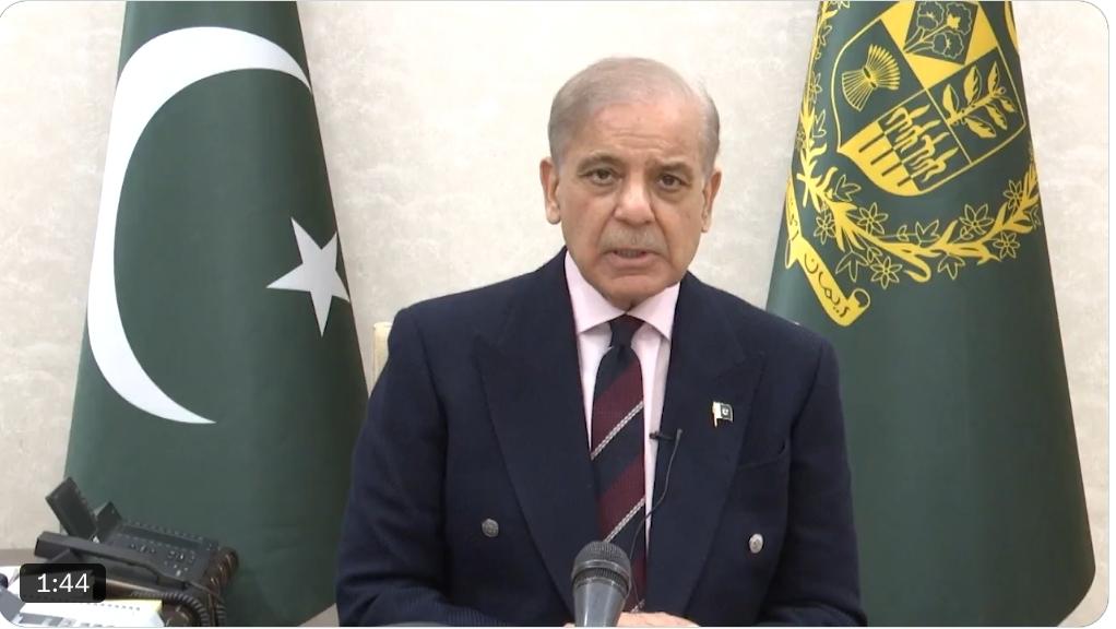 巴基斯坦总理穆罕默德·谢赫巴兹·谢里夫对发表全国的电视讲话：今天，我与大家谈论