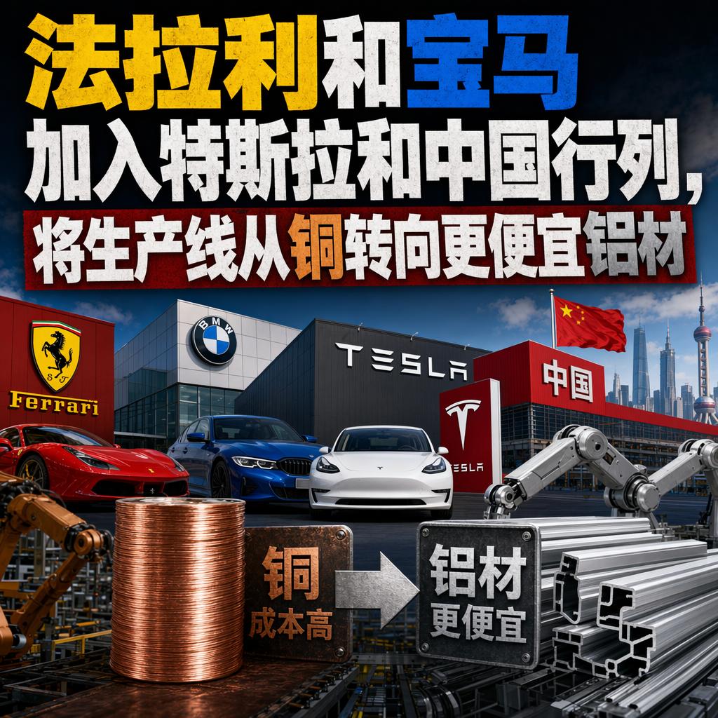 很多人以为，铜是电线的唯一答案，两个世纪没人质疑过。但2026年，法拉利和宝马