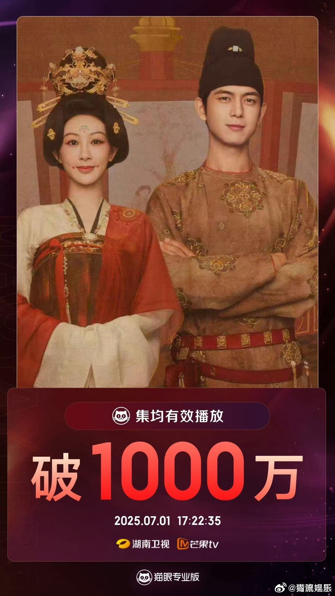 锦绣芳华集均有效播放量破1000万据猫眼专业版数据，《锦绣芳华》开播第2日，集