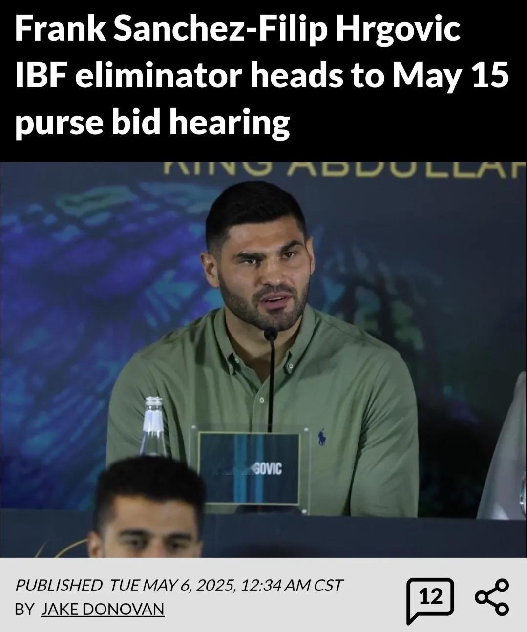 张志磊太倒霉了！据外媒报道，IBF已经决定，安排桑切斯与赫尔戈维奇争夺IBF一号