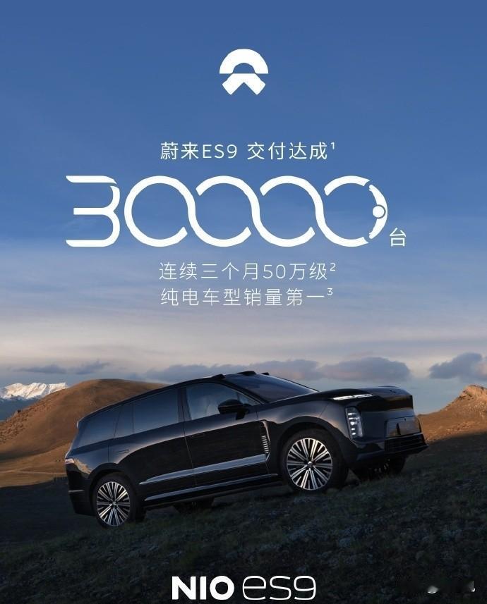 蔚来ES9居然三万了。今年蔚来总算吃饱了。89两翼齐飞，花忙着搞理想他们，结果