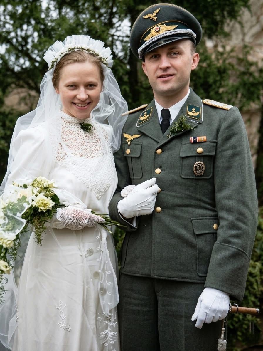 二战期间，一对新人合照！各位大神看看，该德军士兵所属兵种是什么？是不是空军系列？