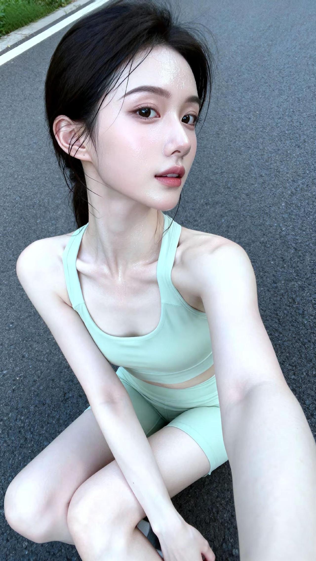 早安！运动女孩的快乐，就这么简单。原相机大汗淋漓的感觉真好拍照姿势ootd