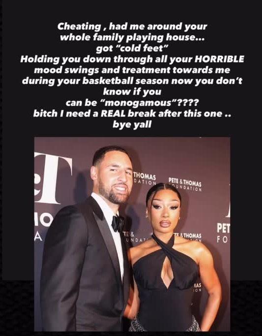 美国知名说唱歌手MeganTheeStallion深夜更新社媒，控诉前男友克