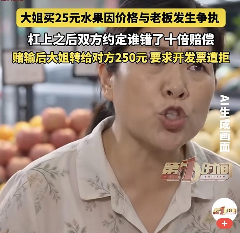 “愿赌服输！”浙江平湖，一女子买香蕉花了25元。她认为老板算错价格，老板一口咬定