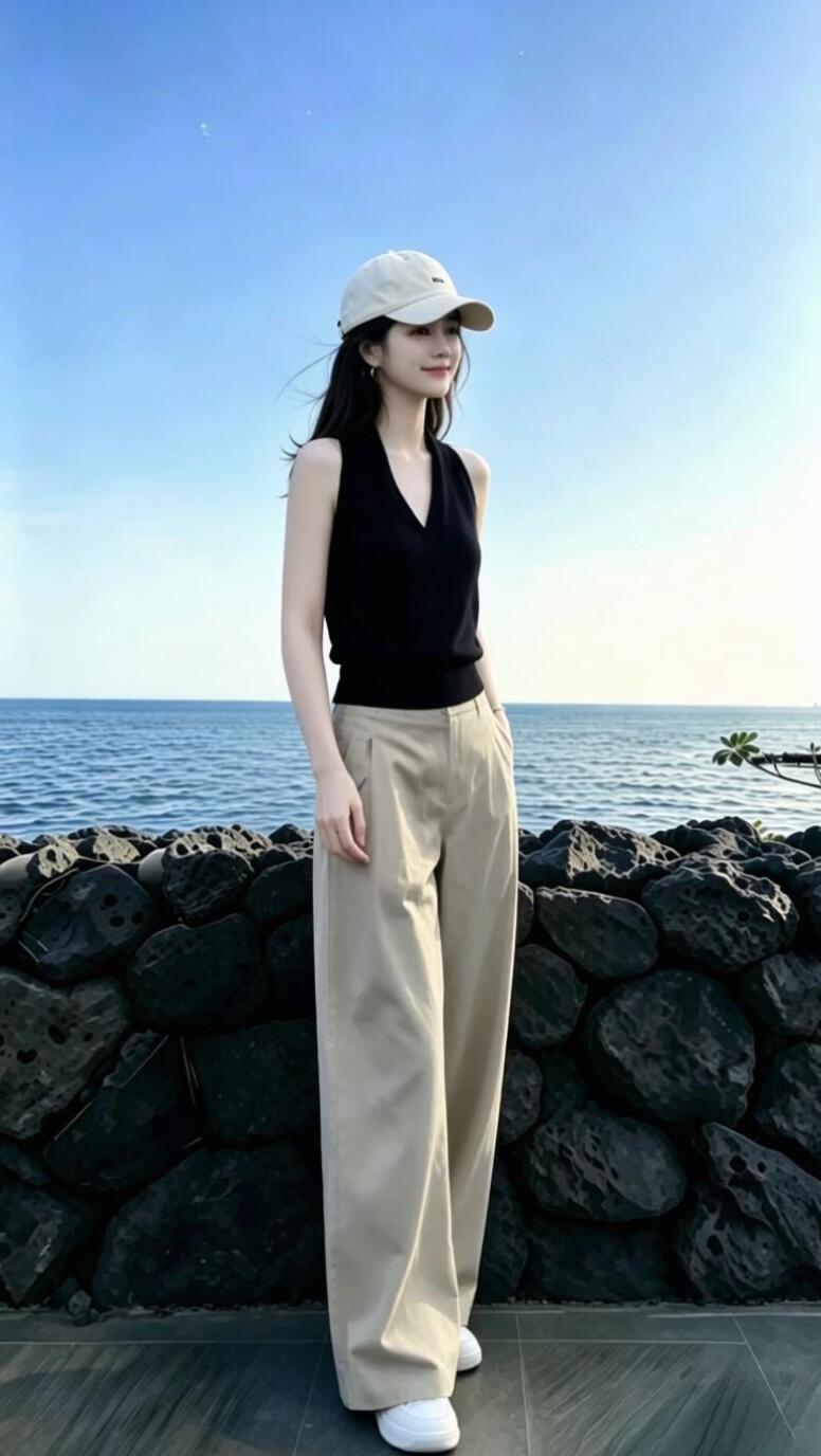 海边休闲穿搭轻松自在的一天时尚简约风沙滩度假感穿搭气质满满穿搭