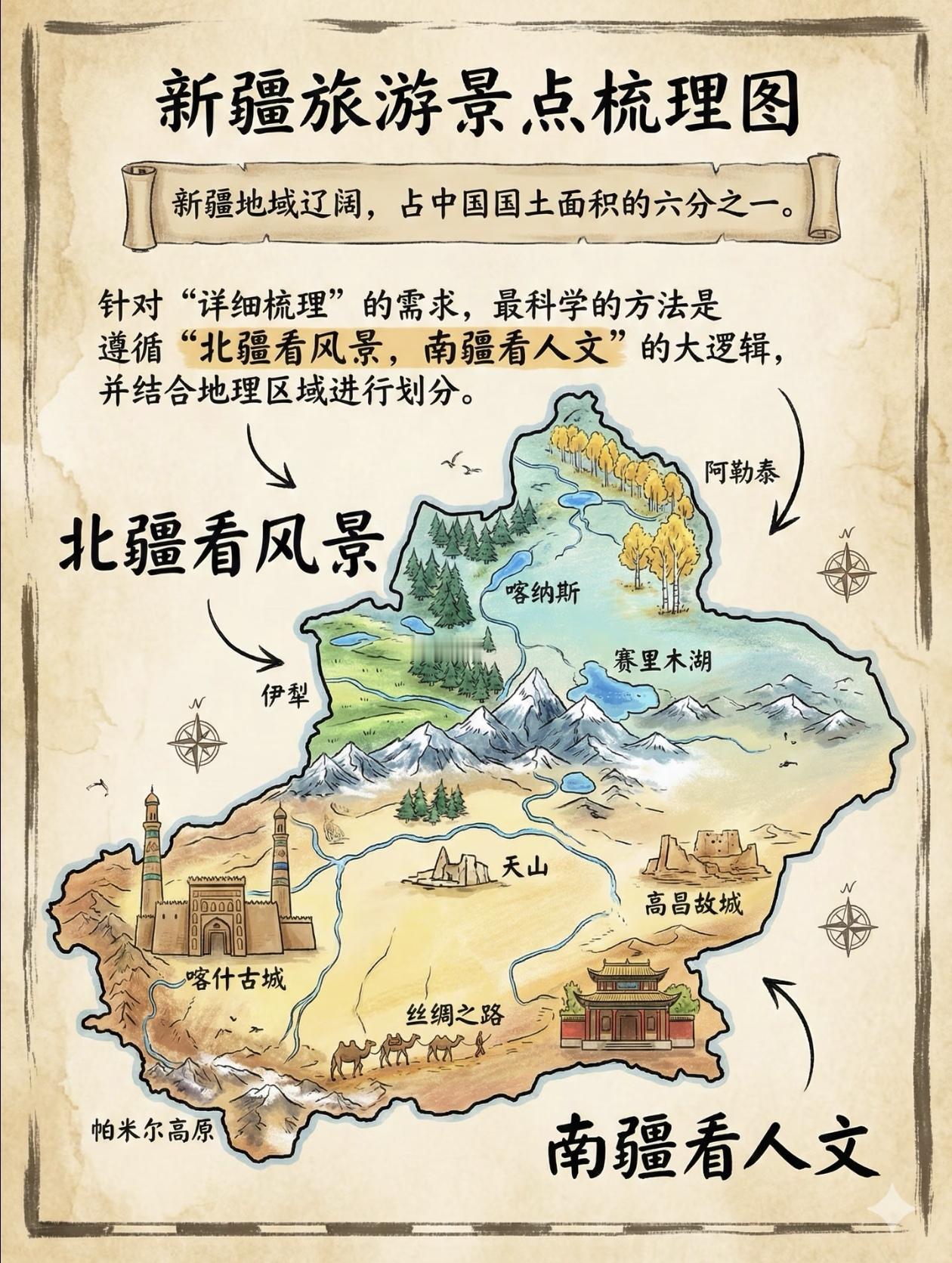新疆旅游指南：北疆看风景，南疆看人文