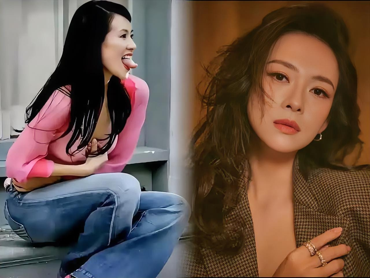 谁能想到国际章也有被翻黑历史的一天！早年海外活动频繁的她，因爱吐舌头拍照被冠上"