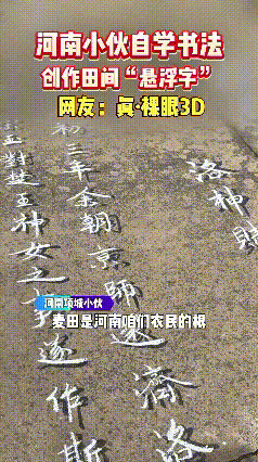 看到这个视频，我真心感叹真是高手在民间！河南这位平凡小伙，凭着热爱自学书法，在田