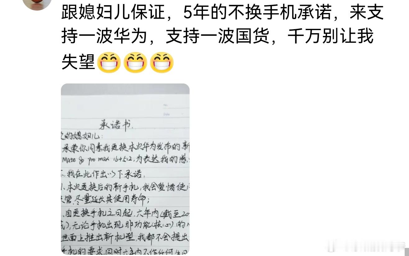 跟媳妇儿保证，5年的不换手机承诺，来支持一波华为icon，支持一波国货，千万别让