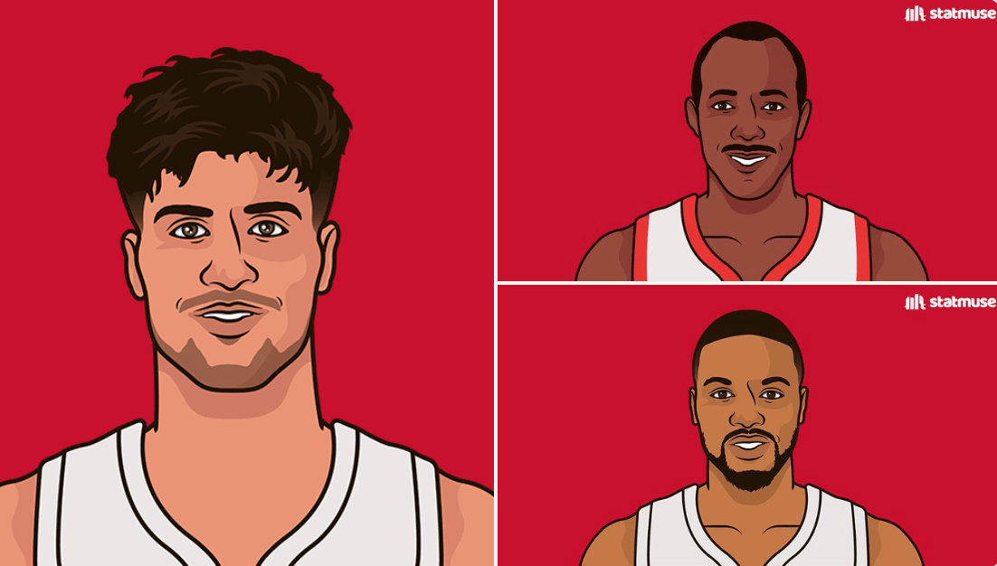 阿夫迪亚多次单场砍下30+得分三双, 开拓者队史第三人