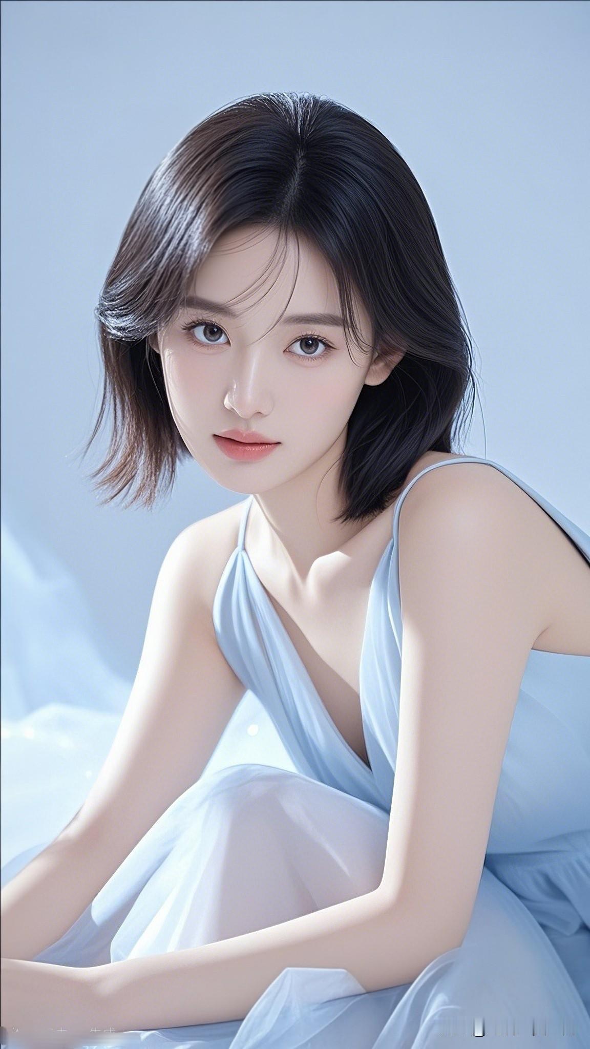 黑发如墨，容颜如画。温柔黑发，优雅气质，时尚穿搭，女神范儿