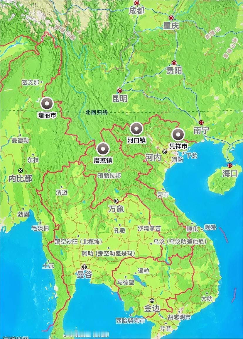 老伯解物｜通过铁路我们中国跟中南半岛的链接越来越稳了从云南昆明出发，中线通过磨