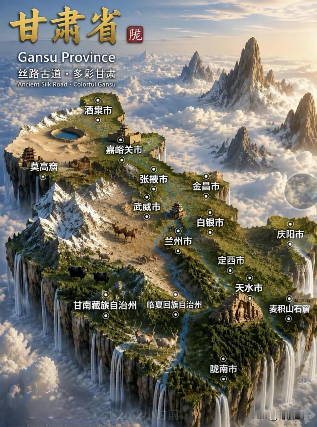 发现甘肃的美，就像打开一个神秘盲盒。很多人以为甘肃只有大漠戈壁，其实它远比想象丰