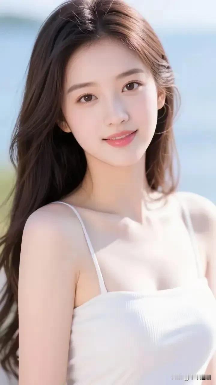 海风漫过肩线，白裙藏着整个夏天的温柔。温柔白裙少女白裙少女感