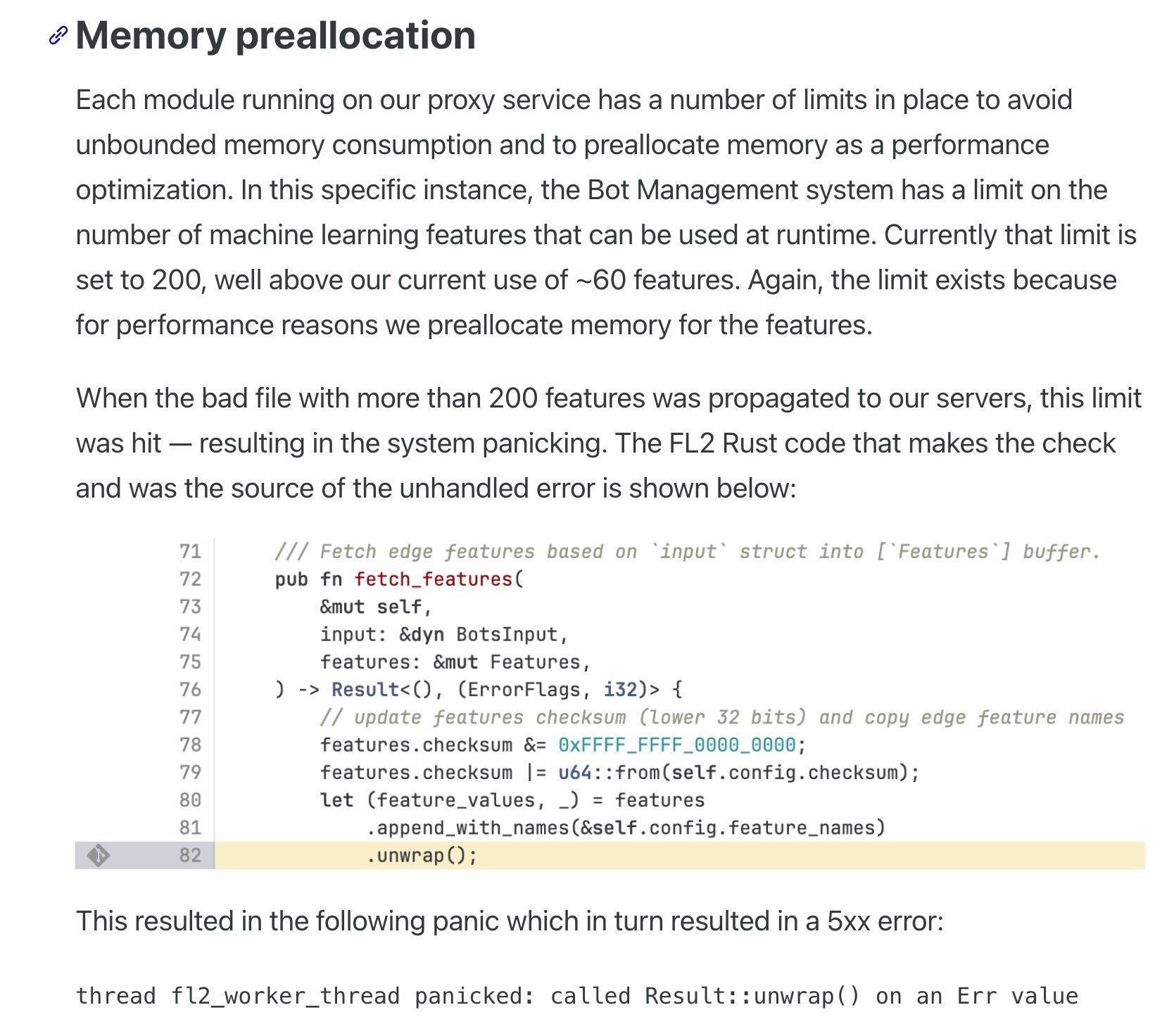 cloudflare公布了昨天全网瘫痪的原因，程序员在代码里写了一个非常危险的方