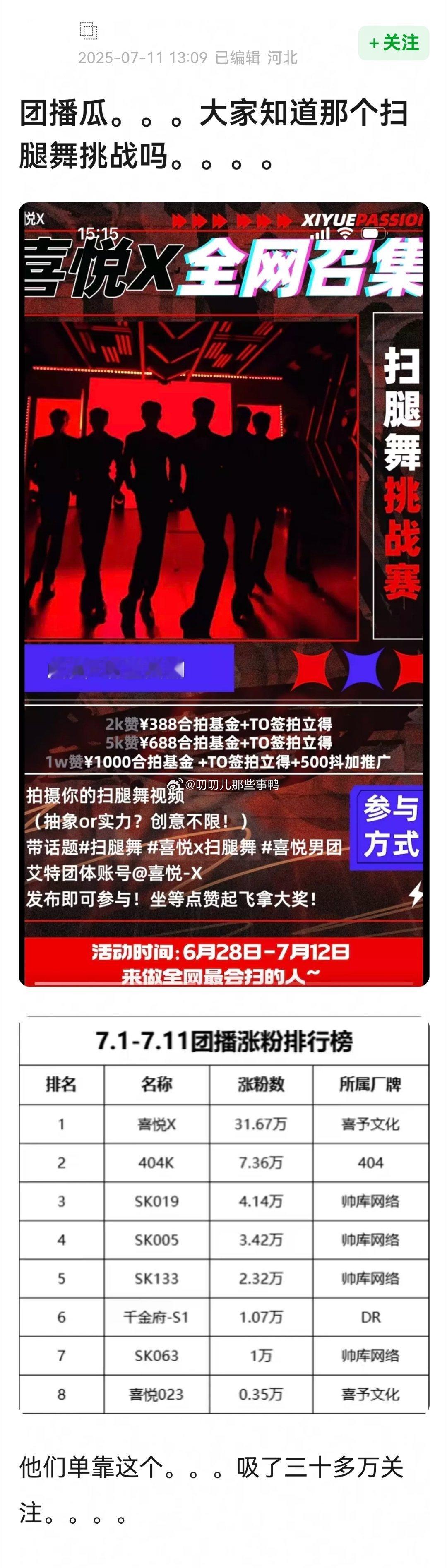 团播瓜，大家知道那个扫腿舞挑战吗？[吃瓜][吃瓜]​​​