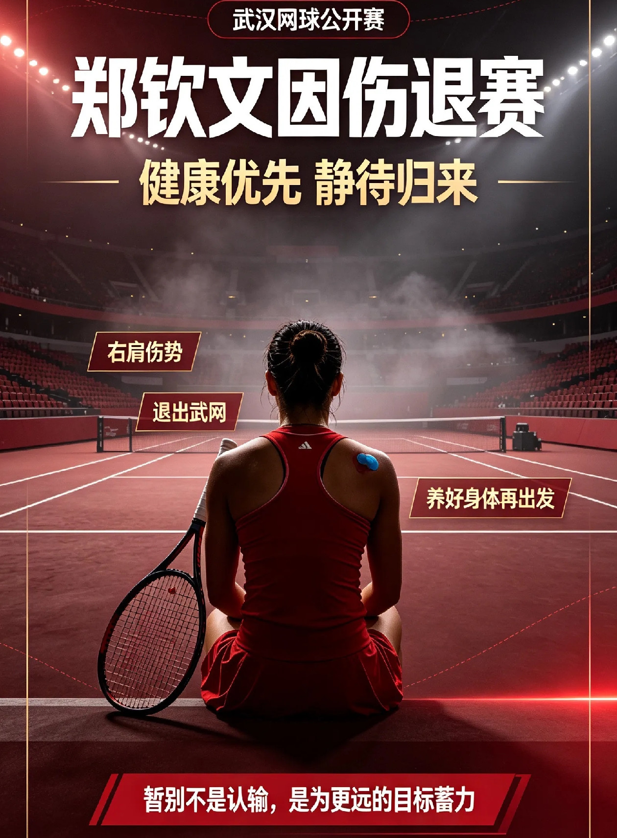 中网封后仅12小时，她却「爽约」武汉：这一退，比夺冠更让人破防郑钦文因伤退出武汉网球公开赛10月11