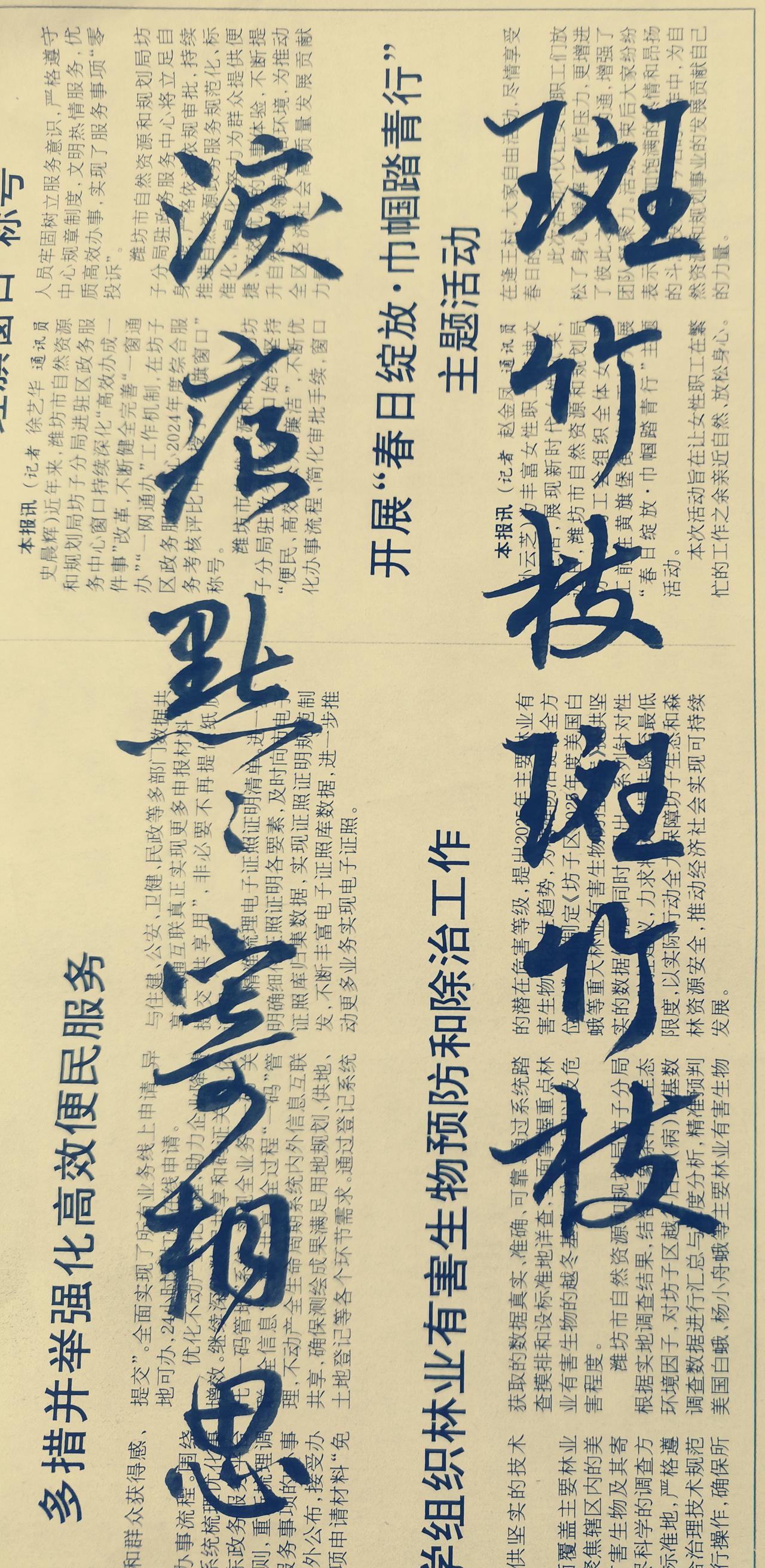 用报纸练习毛笔字的益弊：益处：报纸成本低廉，吸墨性适中，可反复练习控笔、结构，
