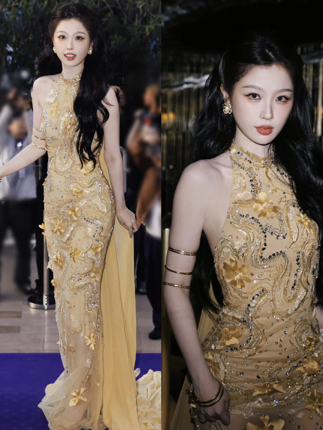 虞书欣戛纳红毯造型，这套也太美了！