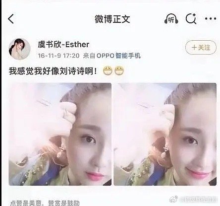 虞书欣说自己和刘诗诗很像