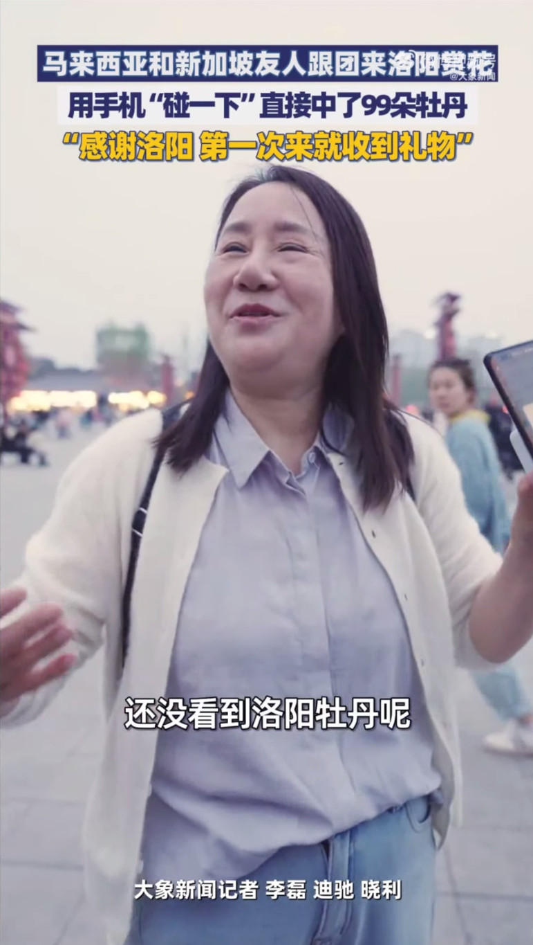 外籍友人组团来洛阳赏花春风拂过洛阳城，牡丹开得正盛。不少外国朋友特意赶来，在花海